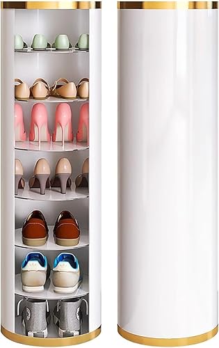 Zapatero redondo de metal de 7 niveles, rotación de 360, organizador de almacenamiento de zapatos para entrada, sala de estar, pasillo, zapatero
