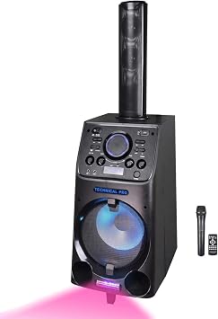 Technical Pro WASP2 10 Portable Rechargeable LED Party Speaker+2 Mics+Remote
