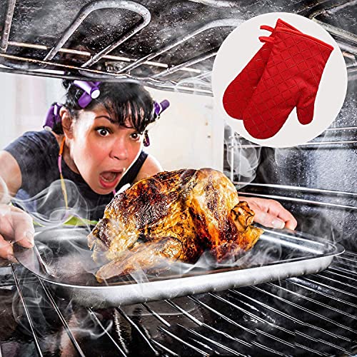 Guantes de cocina anti escaldado de silicona resistente al calor para microondas 5