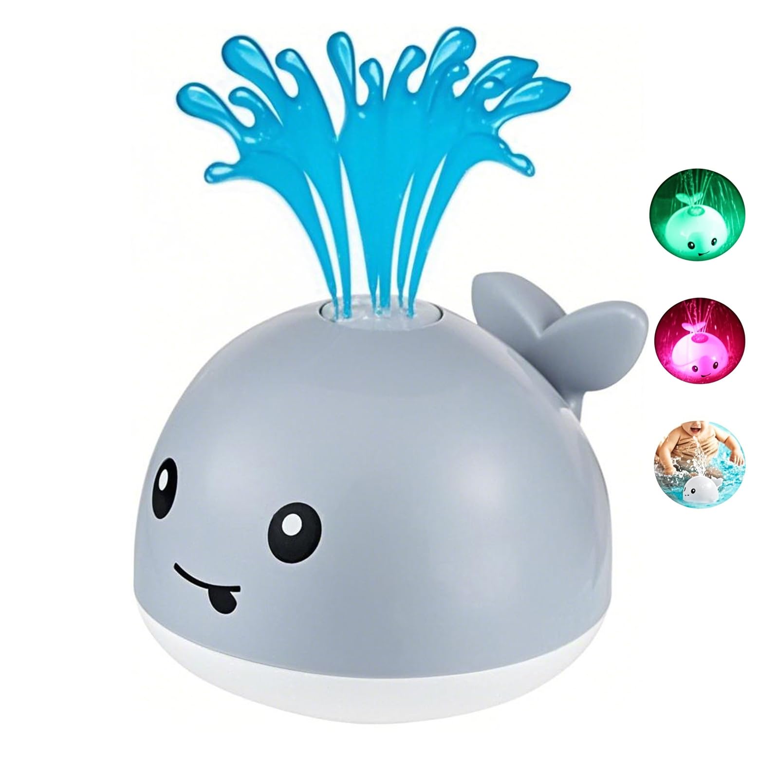 VI AI Upgrade Baby Toy, Baby Light Up Bath Tub Toys, LED Light Up Sprinkler Whale Water Sprinkler Pool Toys