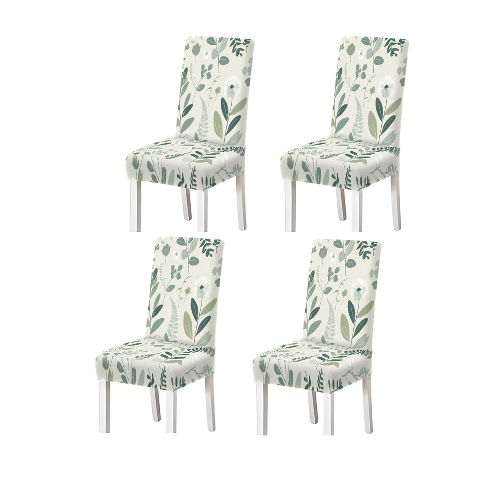 KXUAUV Modern Sage Green Eucalyptus Leaf Botanical Print Stretch Dining Chair Covers, For Home Kitchen Dining Room Party, 2/4/6 PCS Seat Protectors for Restaurant Hotel Party(4PCSChair cover)