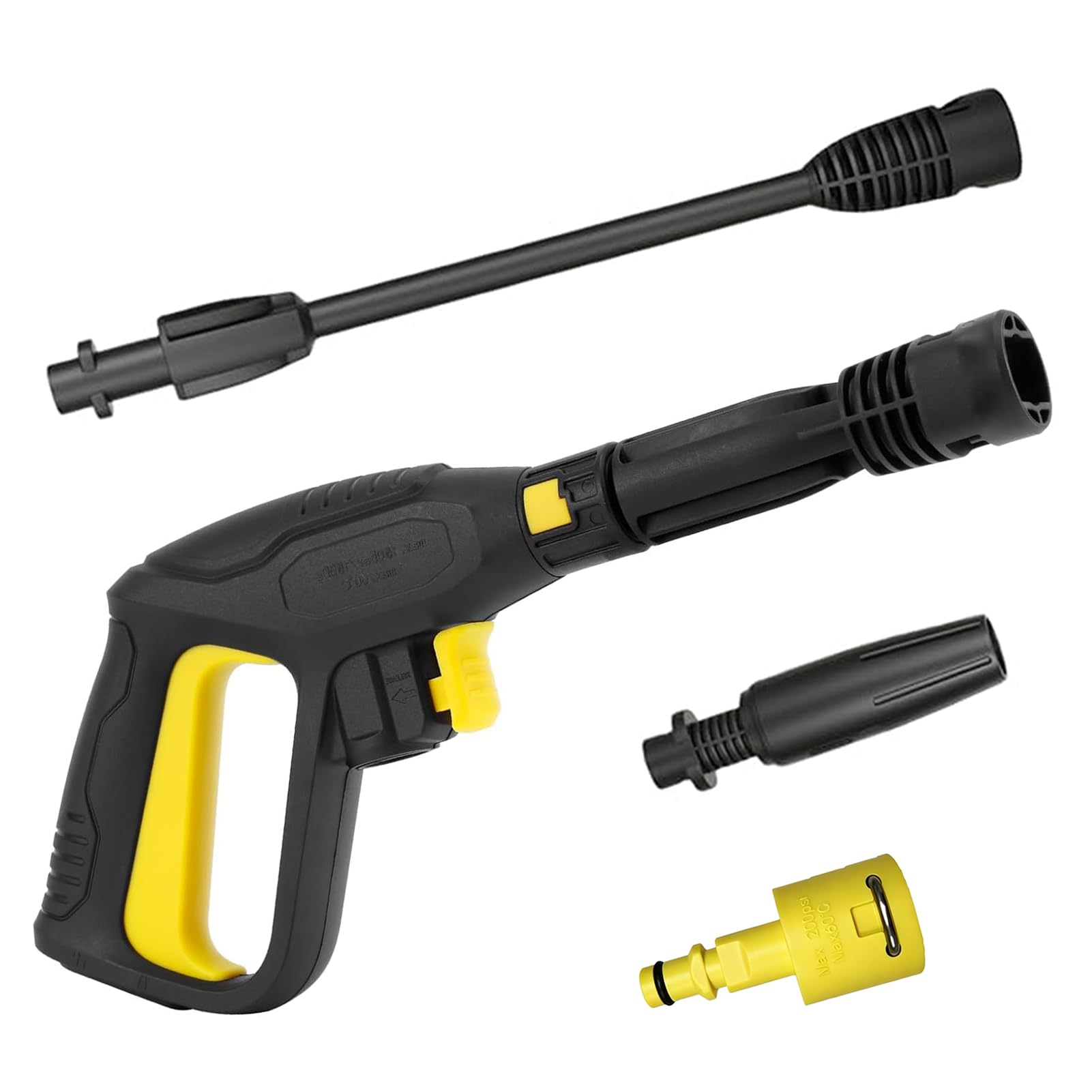 Pistolet Lance avec Buse Réglable, Pistolet de Remplacement et Lance de Nettoyage pour Karcher Nettoyeur Haute Pression avec Système de Raccord Rapide, 2100 PSI, Buse à Jet Réglable