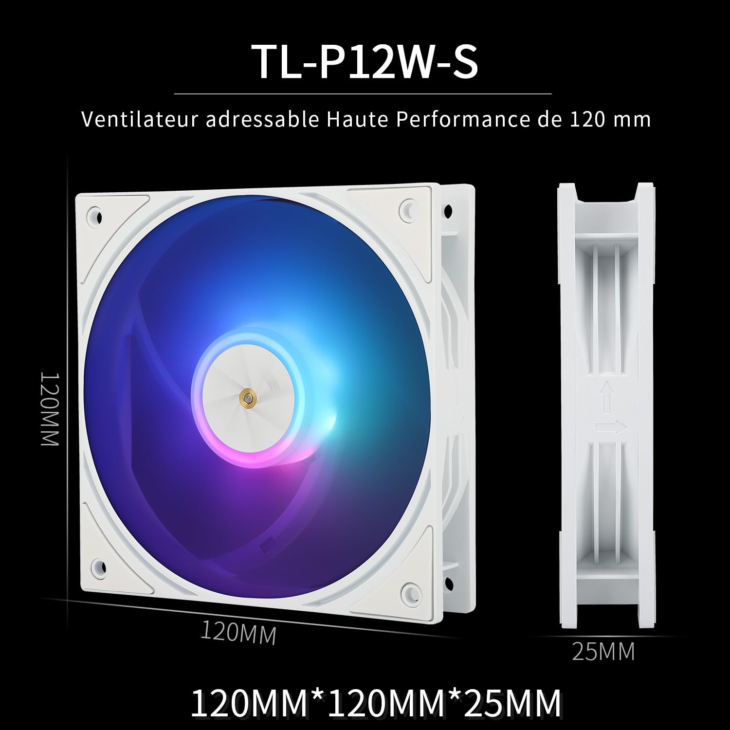 Thermalright Assassin X 120R - Raffreddatore digitale per CPU ARGB bianco, schermo digitale, TL-P12W-S PWM Quiet Fan CPU, supporto AM4/AM5, Intel LGA1851/1700/1150/1151/1200