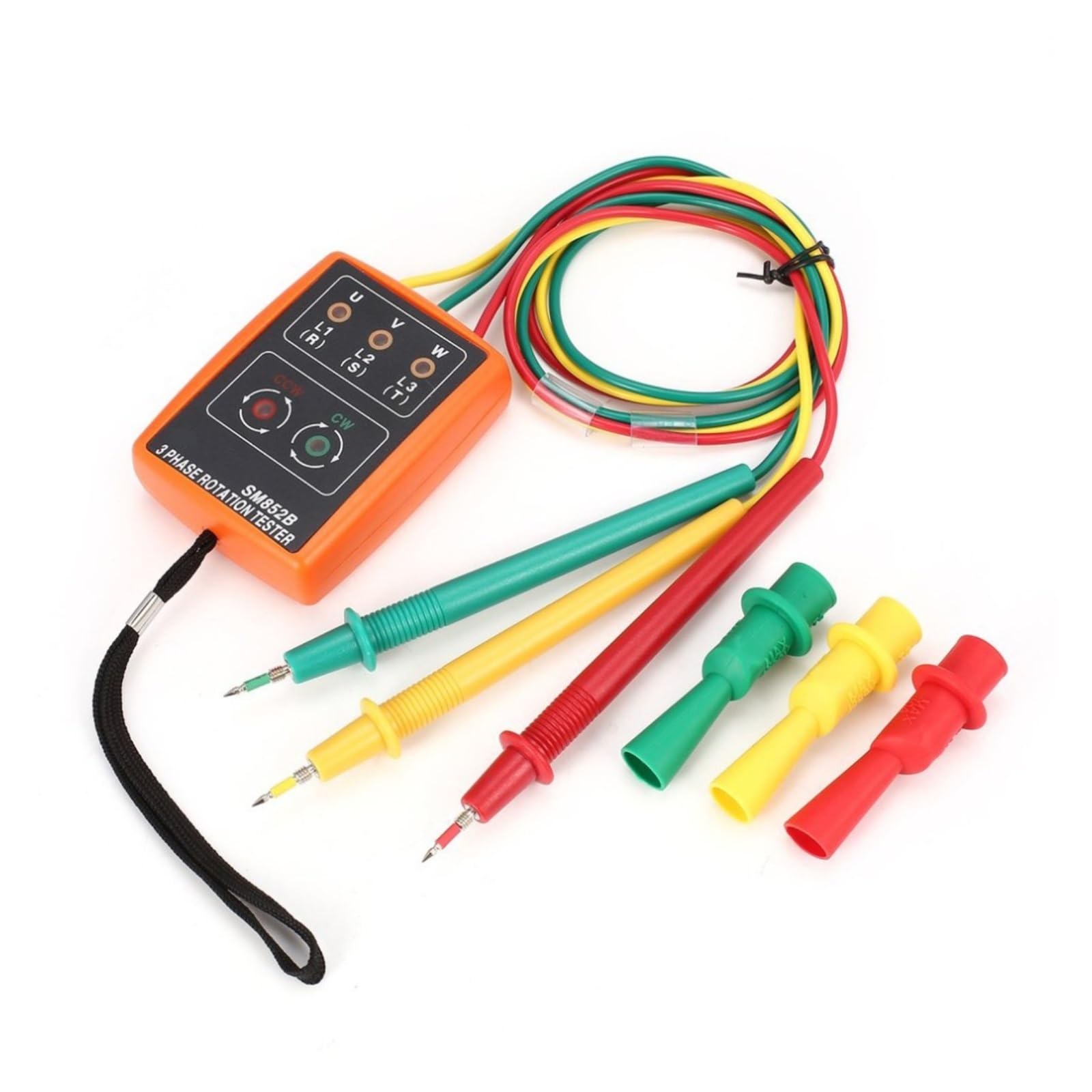 Probador De Rotación Trifásica, Detector De Fase Digital, Medidor De Secuencia LED, CA Trifásica Ligero Y PortáTil