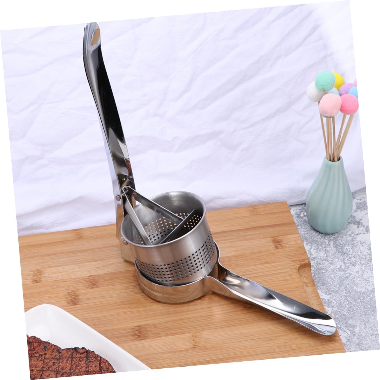 Ciieeo Stainless Steel Potato Ricer and Fruit Squeezer Heavy Duty Manual Masher Tool for Potatoes Vegetables and Fruits for Home Cooking and Food Preparation