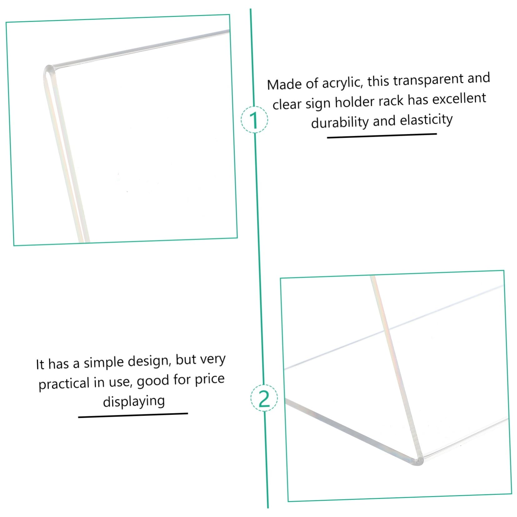 SOLUSTRE 6 Stück L-förmige Acryl Schildhalter Transparente A4-tischaufsteller für Preisschilder und Menükarten im Büro oder Restaurant
