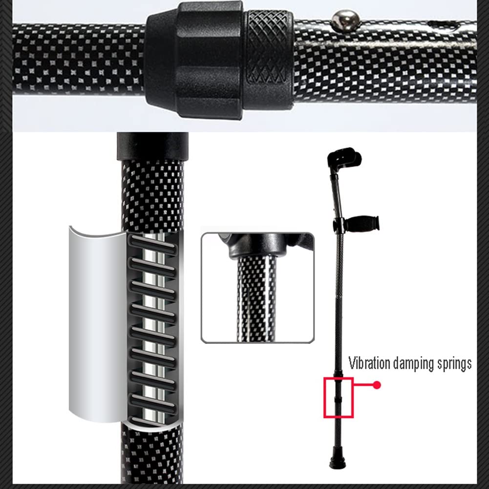 Muletas Plegables Adulto, Muletas Ortopédicas con Mango de Goma y Punta Antideslizante, 1 Unidad, Negro