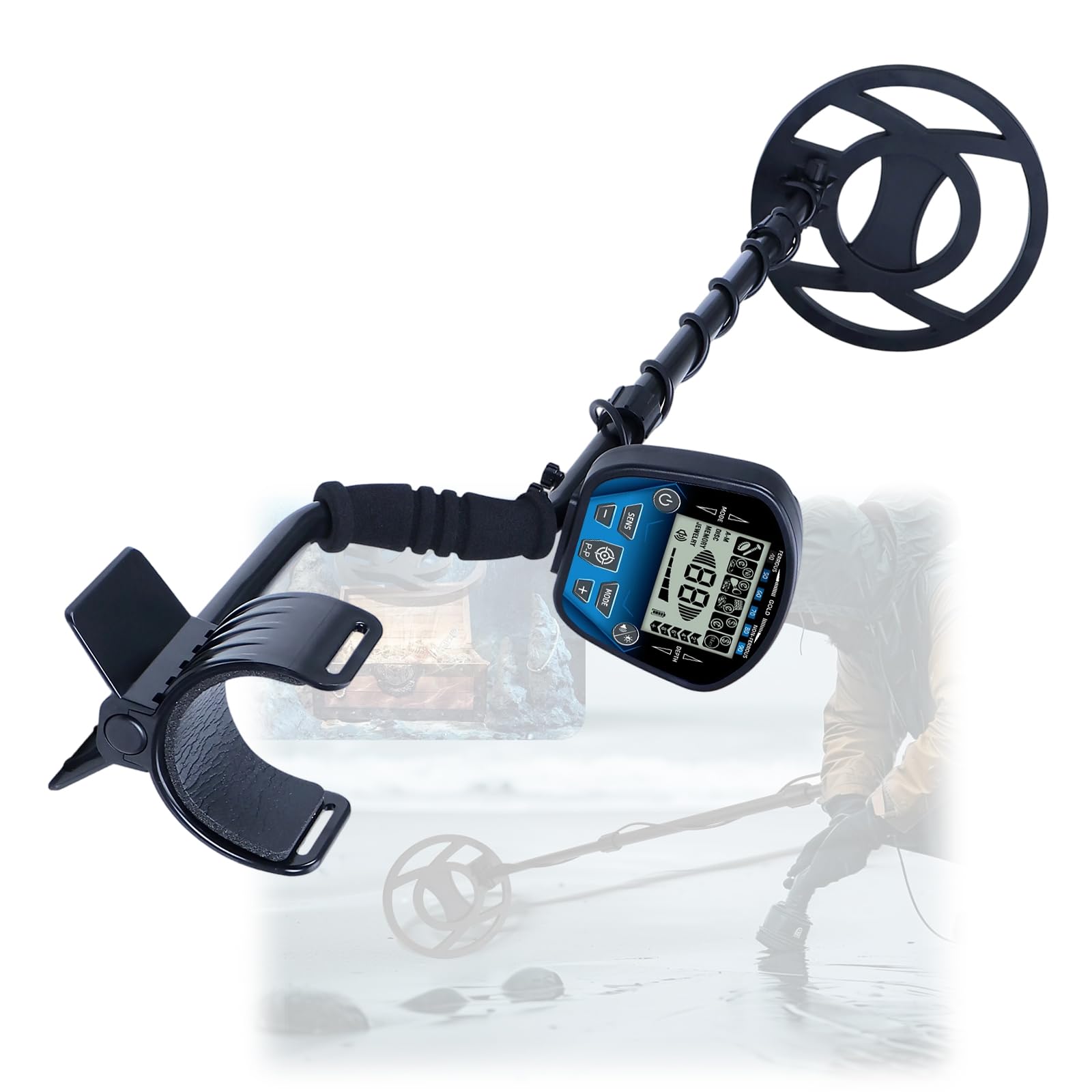 Detector de metales subterráneo Operaciones simples Pantalla LED Indicadores de distancia Alertas de sonido Detección de objetivos de metales Detector de metales Buscador de oro Detector de metales