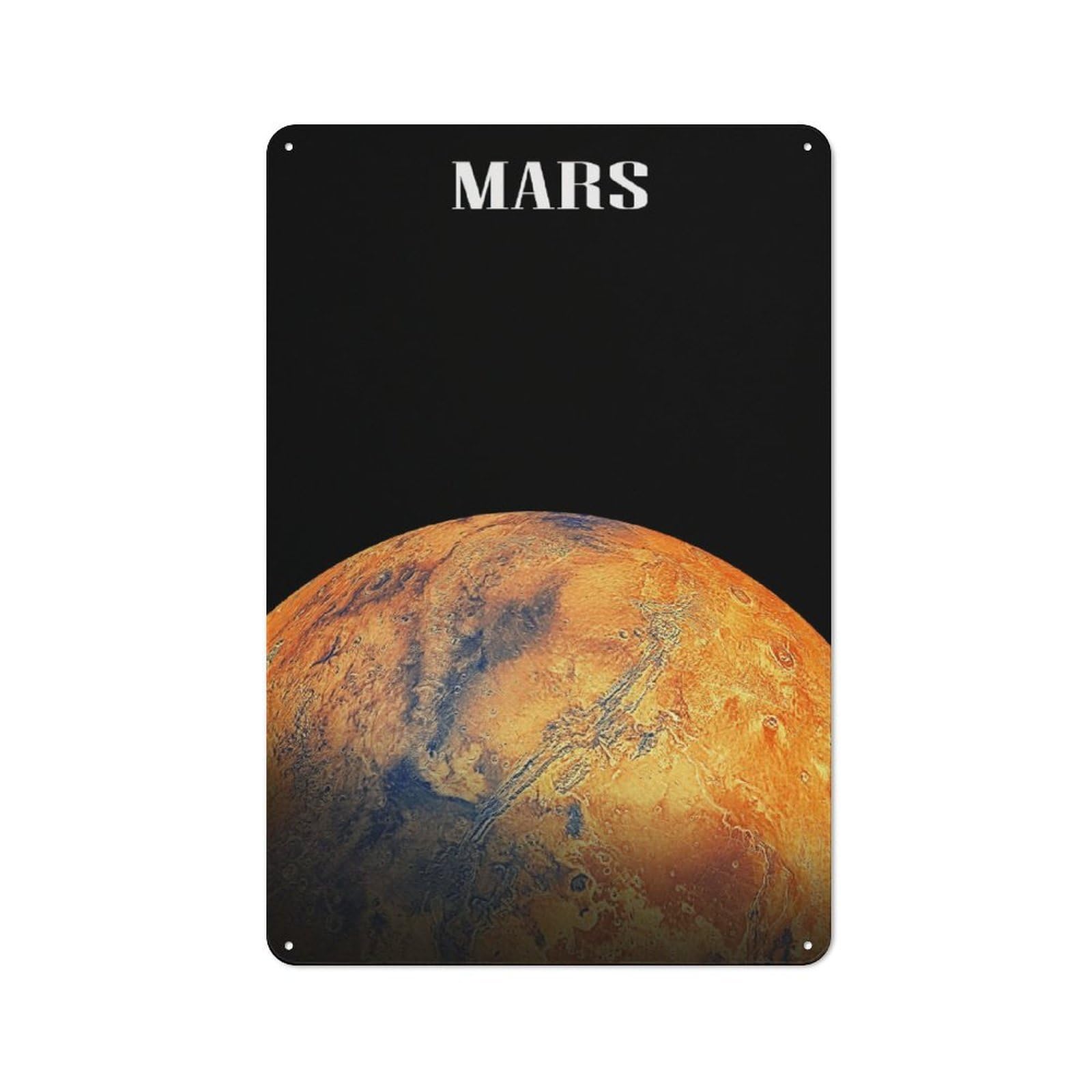 Junmoney Planet Mars Space Tin Wall Plaque 30X20cm With For Man Cave Or Games Room, For Garage, Workshop And Man Cave Decoration