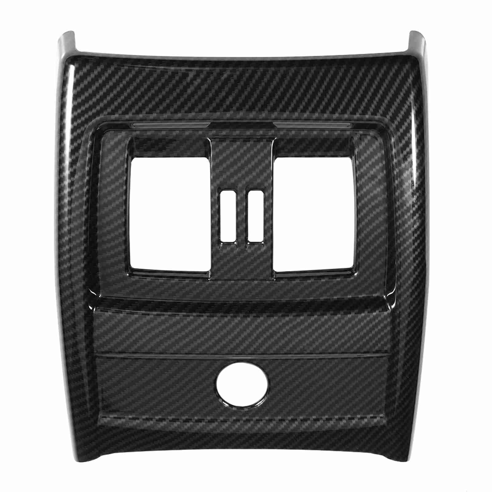 Qiilu Garniture de grille d'aération arrière en fibre de carbone pour panneau de console arrière de climatisation pour 3 4 séries F30 F34 F32 2013-2018