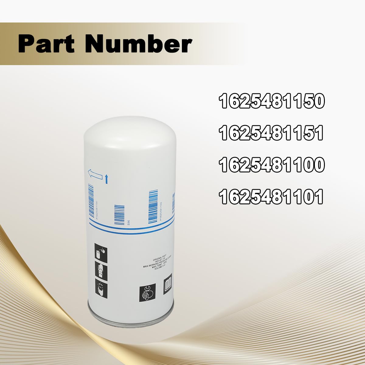 c Air/Oil Separator Replacement Filter: Compatible with GA18/22VSD + Series Air Compressor (Replaces Part 1625481101, 1625481150, 1625481151)