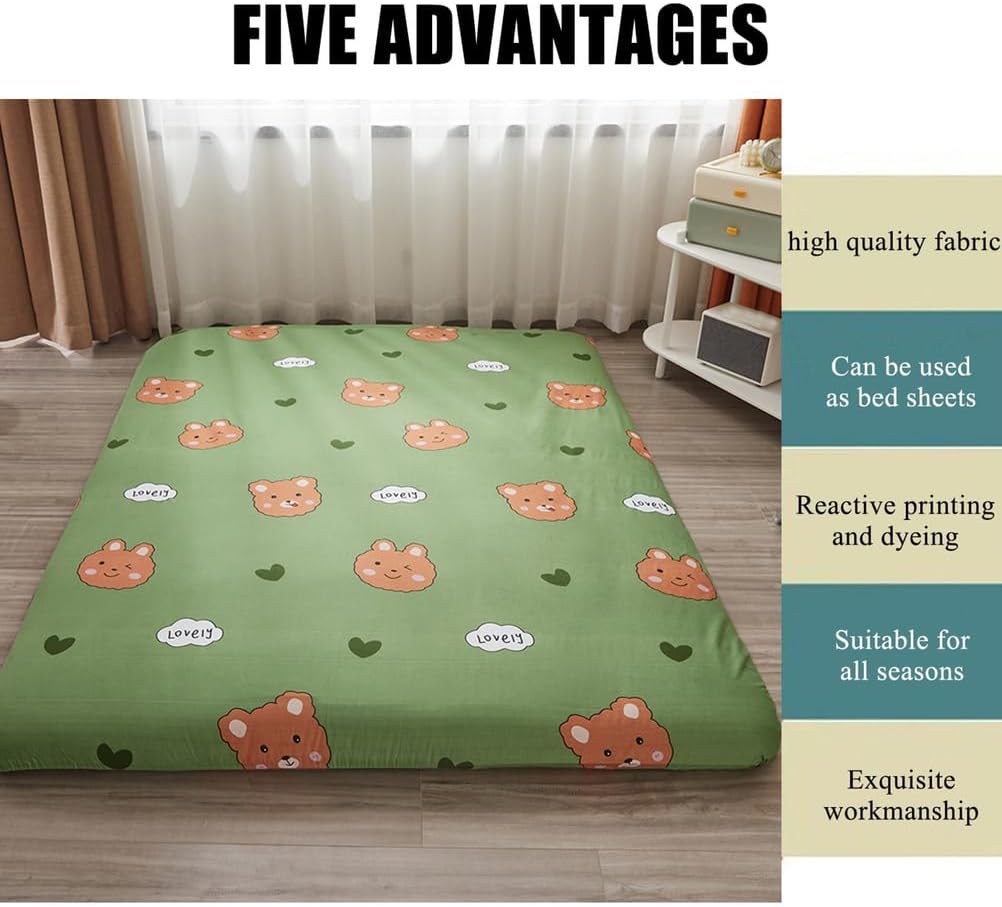 O,90x200cmTWIN,LDLCYCN Futon Mattress Cover Japanese Floor Mattress Cover Soft Dustproof Bed Cover with Zipper Full Wrap Futon Mattress Protector Futon Slipcover for Bedroom Dormitory