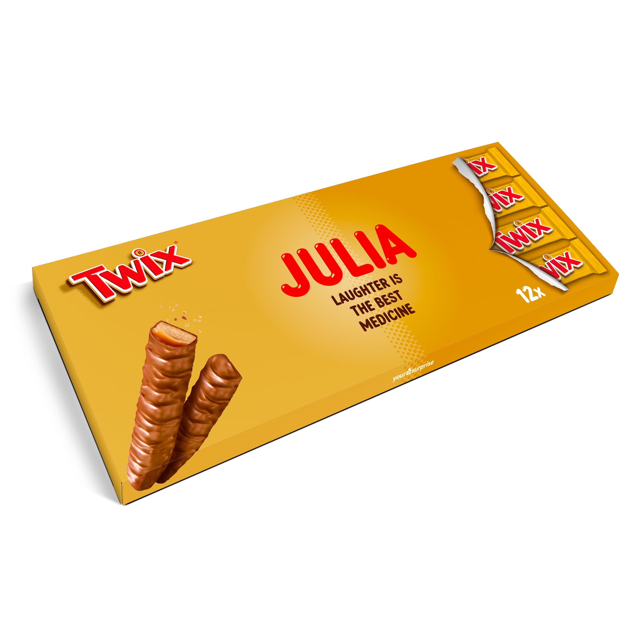 XXL Twix Barre de chocolat personnalisée - Personnalisez votre boîte cadeau géante en chocolat au lait, le cadeau pour les femmes, les hommes (16 x 50g)