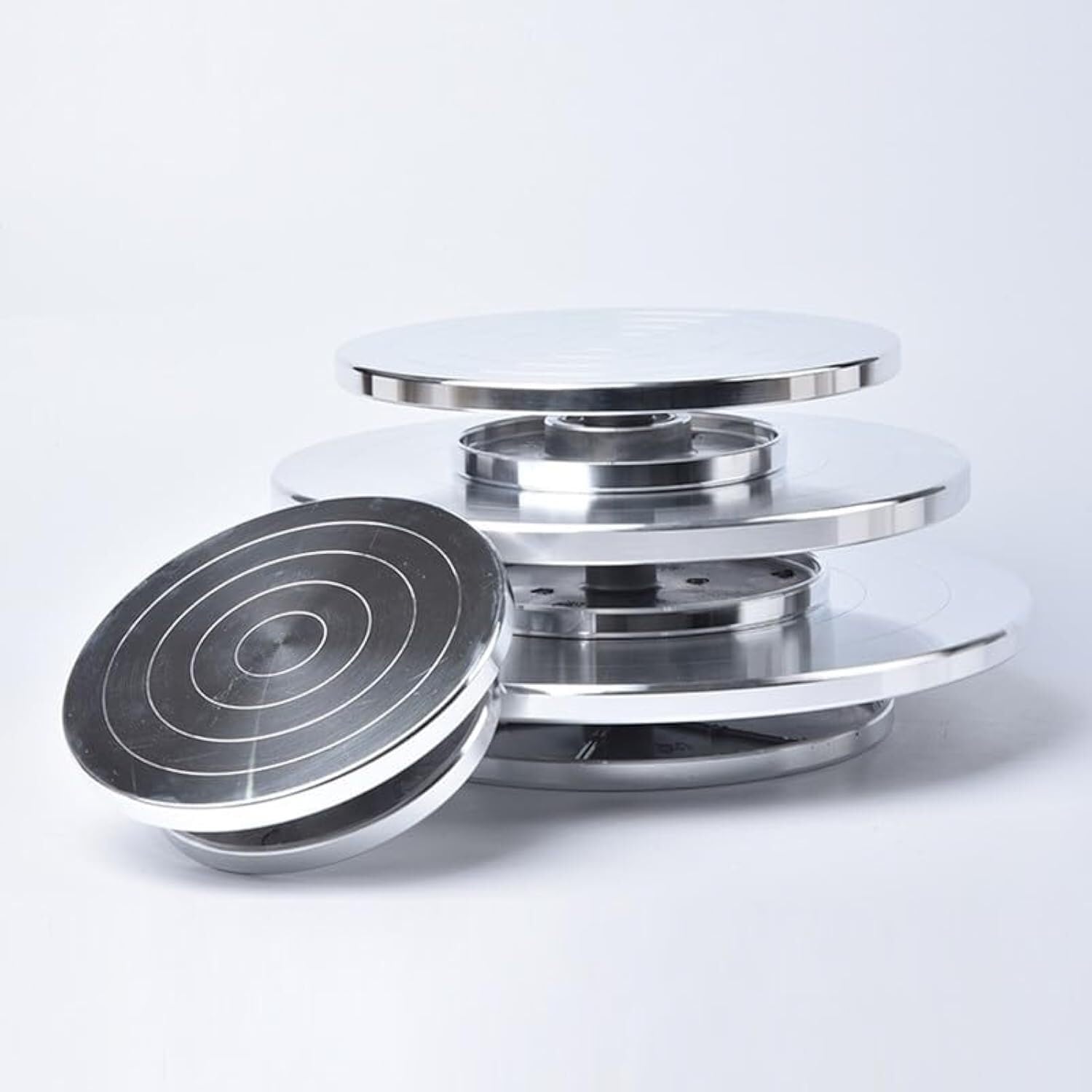 Drehscheibe TöPfern Töpferscheibe, Doppelseitige Drehscheibe Aus Aluminiumlegierung, Skulptur, Töpferton, Handgefertigte Modellplattform, Kuchen-Drehscheibe(18 cm Single Bearing)