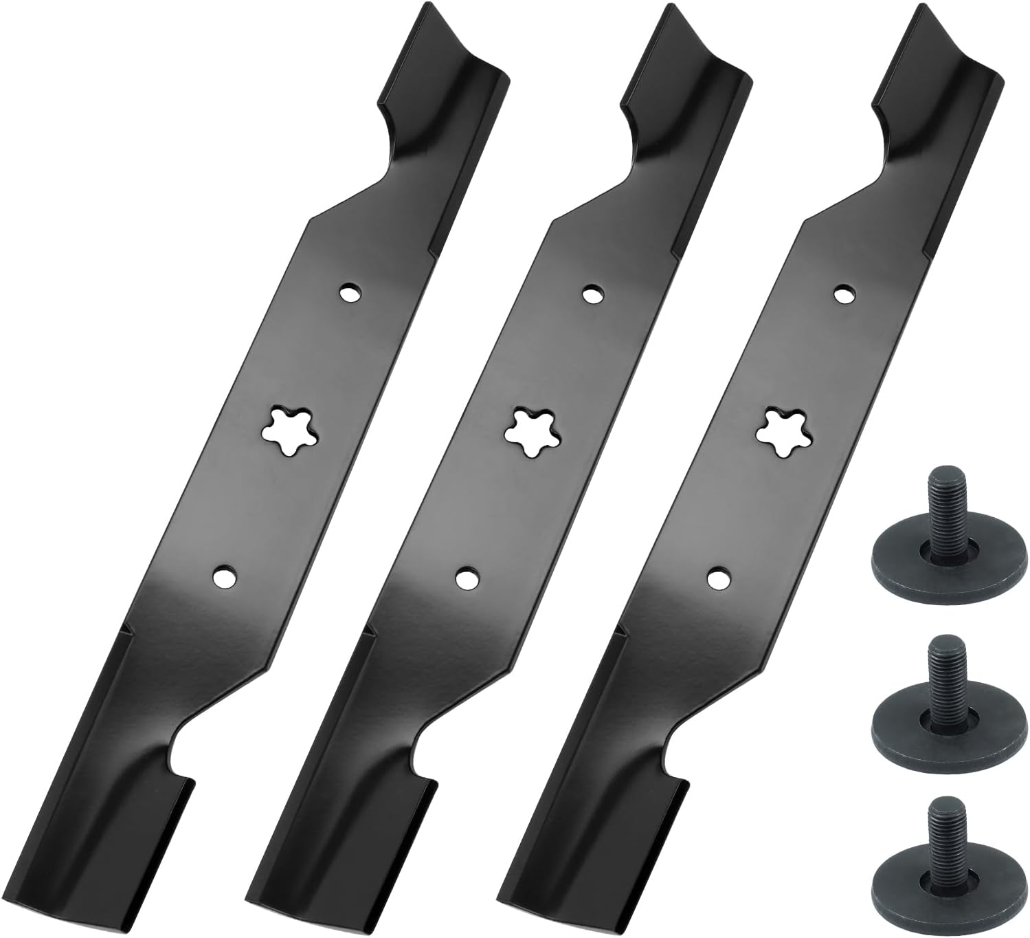 3 Pack 532187256 Mower Blades with Bolts&Washers for Husqvarna 54 Inch Mower Z254F RZ5424 MZ54 LGT2654 YTH24V54 Replaces 582760502 532187255 532187254 for Craftsman Poulan Pro Tractors