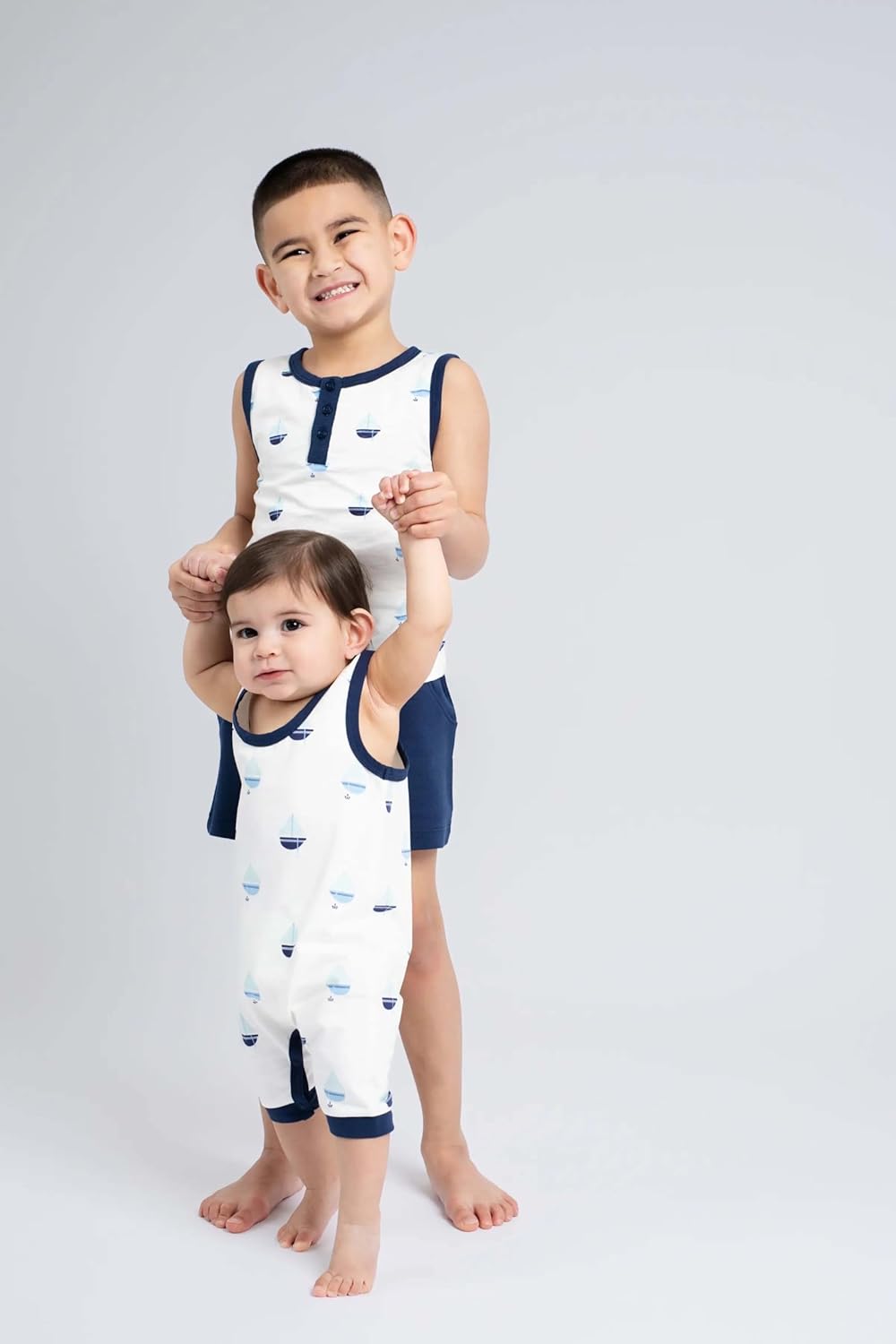 monica + andy Racerback Shortall, 100% Organic Baby Clothes for Boys, Baby Romper, Sizes For Preemie, Newborn & Infant - Image 2