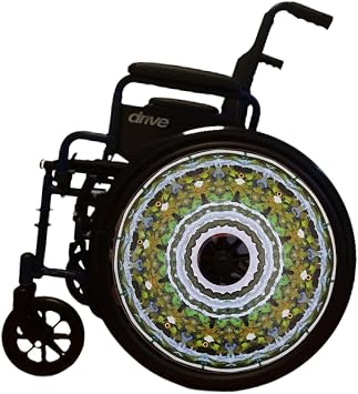 Designer Cover for Wheelchair Wheels, Enhances Aesthetics, Easy Install/Remove, Lightweight, New Matt Finish Lush Leaves