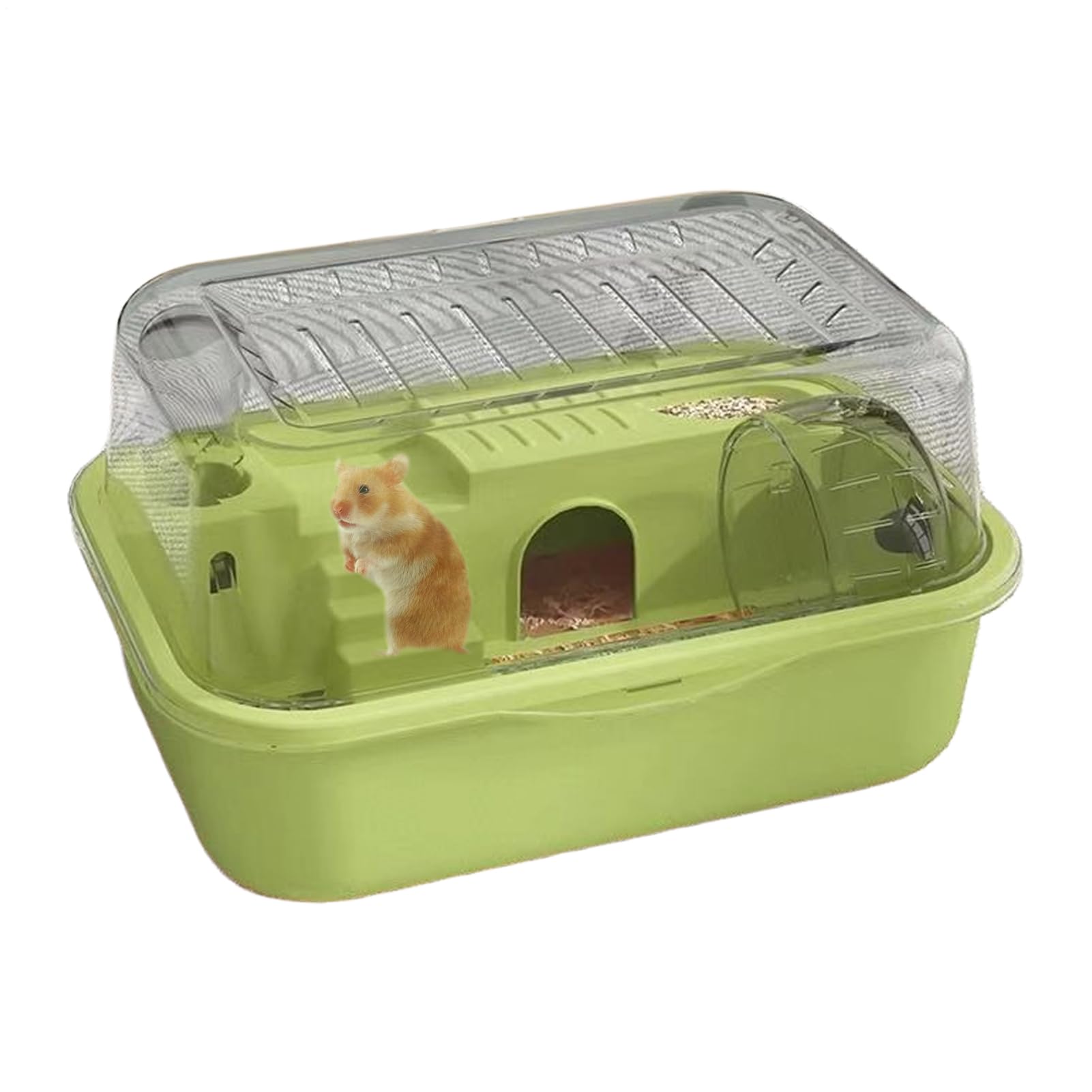 Cage pour hamster avec roue d'exercice silencieuse et double espace de jeu et repos