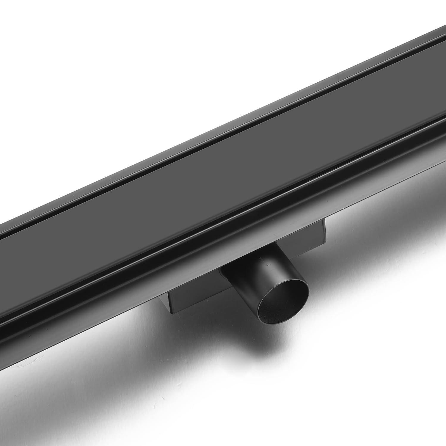 Canalina per Doccia, Scarico a Pavimento, Canaletta di Scarico 50 Nera in Bassa 52mm, Set CompletoScarico per Doccia su Entrambi i Lati con Pannello o Sotto Piastra, Duplex Next 2in1