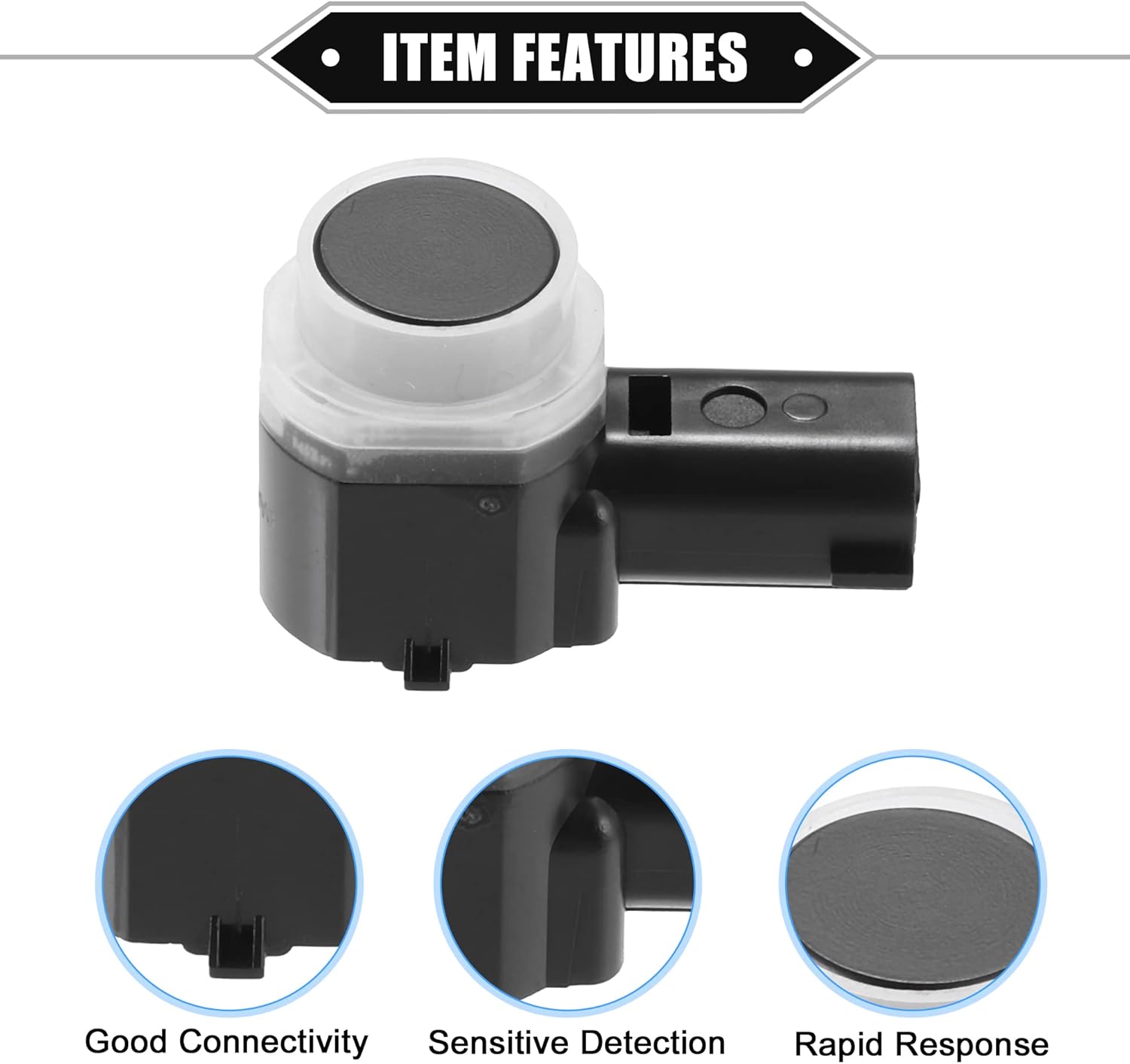 4 Pcs Reverse Parking Assist Sensor Compatible for Ford Explorer 2011-2015, for Ford Flex 2013-2019, Durable ABS Plastic Black Rear Bumper Parking Assist Sensor