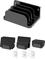 Vista 1 de Soporte de pared para teléfonos inteligentes y tabletas, estante de teléfono con estación de acoplamiento de 4 ranuras compatible con tableta, iPad