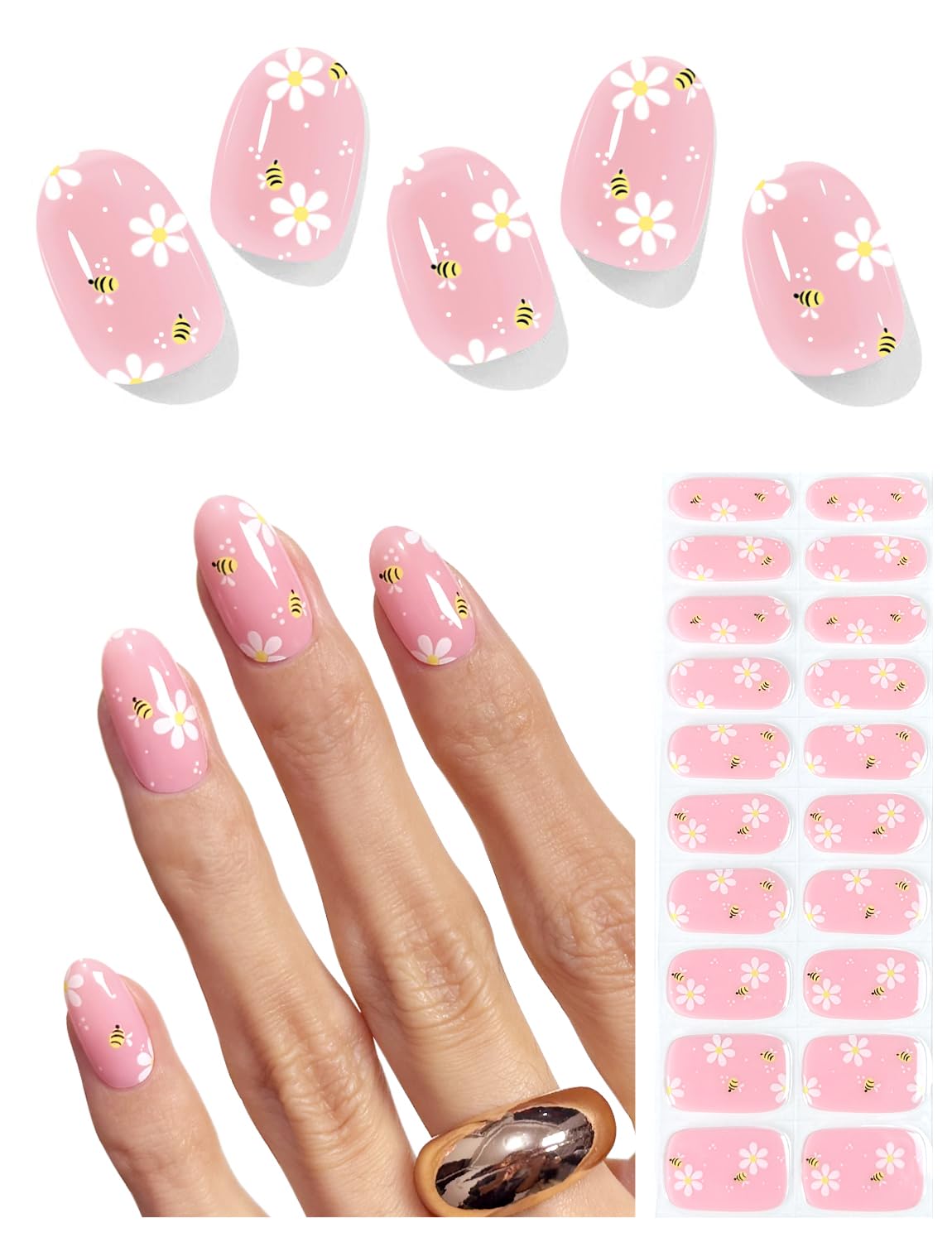 AutyaMee Semi Cured Gel Nail Strips - Salon Quality Gel Wraps