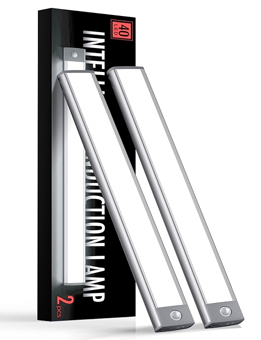 无线充电感应灯，40颗LED，四种模式，适用厨房、走廊（2件套）