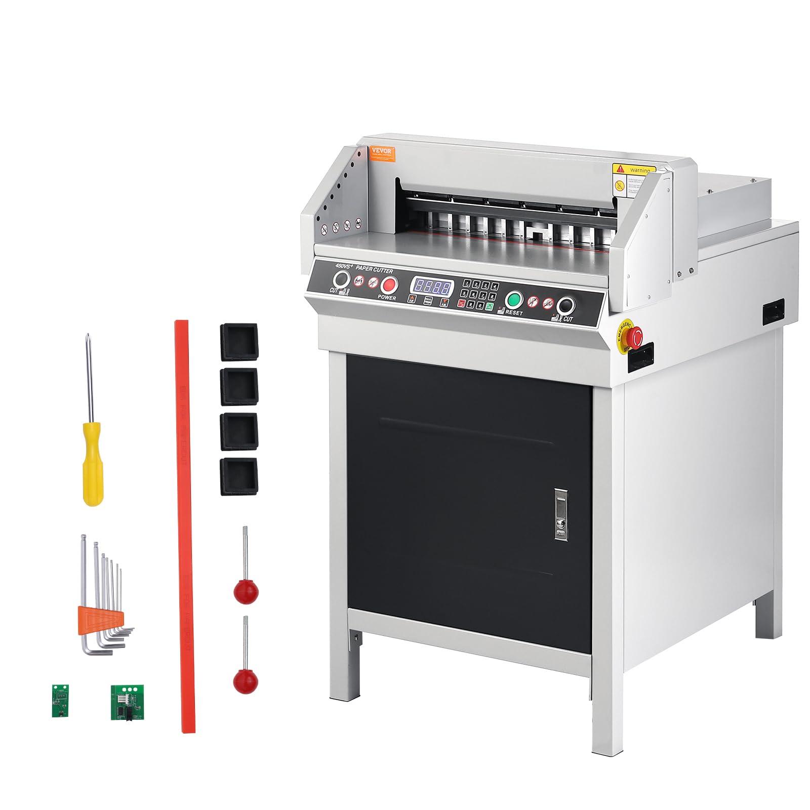 VEVOR Taglierina per Carta Elettrica, Taglierina per Carta da Ufficio Taglio max. 450mm Taglio min. 50mm Spessore Taglio 40mm, Macchina Taglierina per Carta Ufficio Posizionamento Luce a Infrarossi