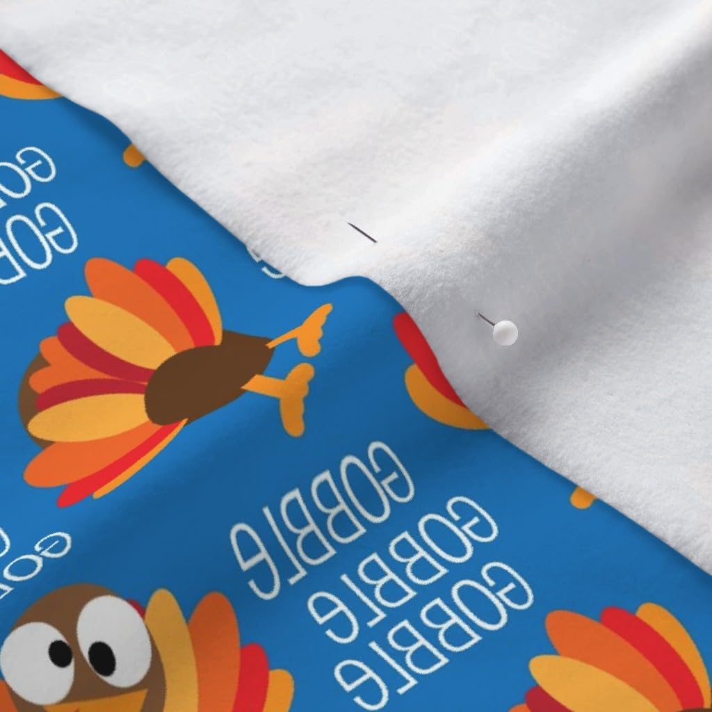 Spoonflower Fabric - Funny Turkey Thanksgiving Holiday Printed on Polartec(R) Fleece Fabric by The Yard - Sewing Blankets Loungewear and No-Sew Projects
