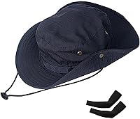 Vista 27 de Sombreros de sol para hombres y mujeres, sombrero de cubo UPF 50+, sombrero Boonie plegable, protección UV, senderismo, playa, pesca, safari