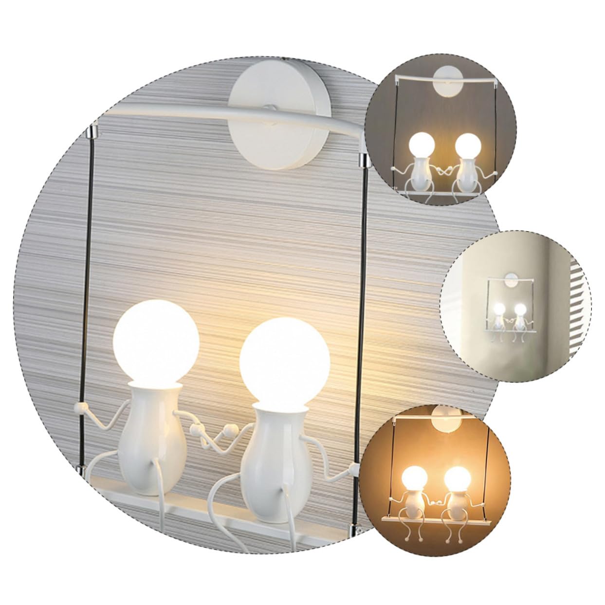 Loft Kronleuchter Weiß mit Doppelter Lichtfassung E27 für Gastronomie | Metall Kunststoff, Klassisch Retro, 1 Stück, Geeignet für Café, Restaurant und Laden