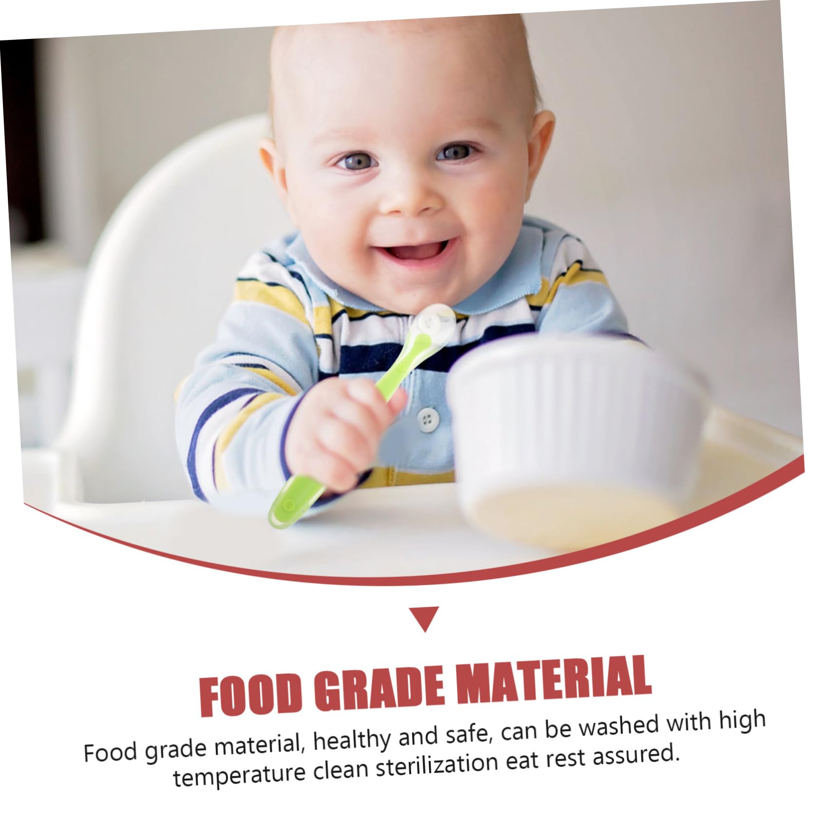 BESPORTBLE 1 Set Silicone Spoons Soft Tipped Training Feeding Spoons for Boy Girl Food Grade Safe Material Design for Showers Practical Use