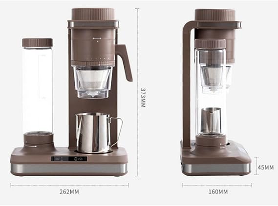 Fully Automatic Coffee Machine with Grinder - 600ML Stainless Steel Cup, 5 Accessories, 3 Concentration Adjustments, 950W Power for Home and Office Use