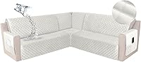 Vista 18 de HDCAXKJ Funda impermeable para sofá modular esquinero, de terciopelo en forma de L, para mascotas y perros, suave, resistente, en forma de U, juego