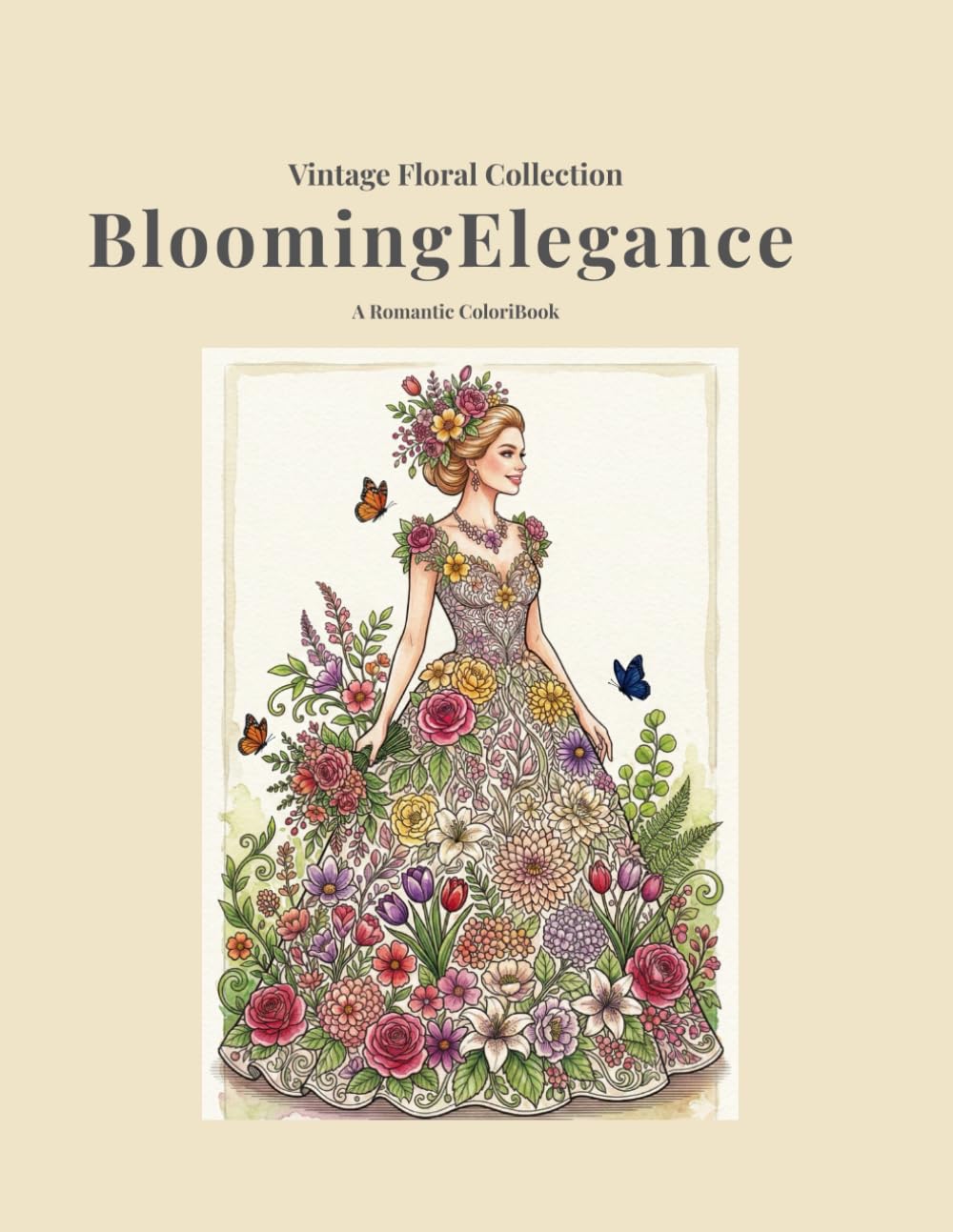 Blooming Elegance: A Romantic Floral Coloring Book for Adults