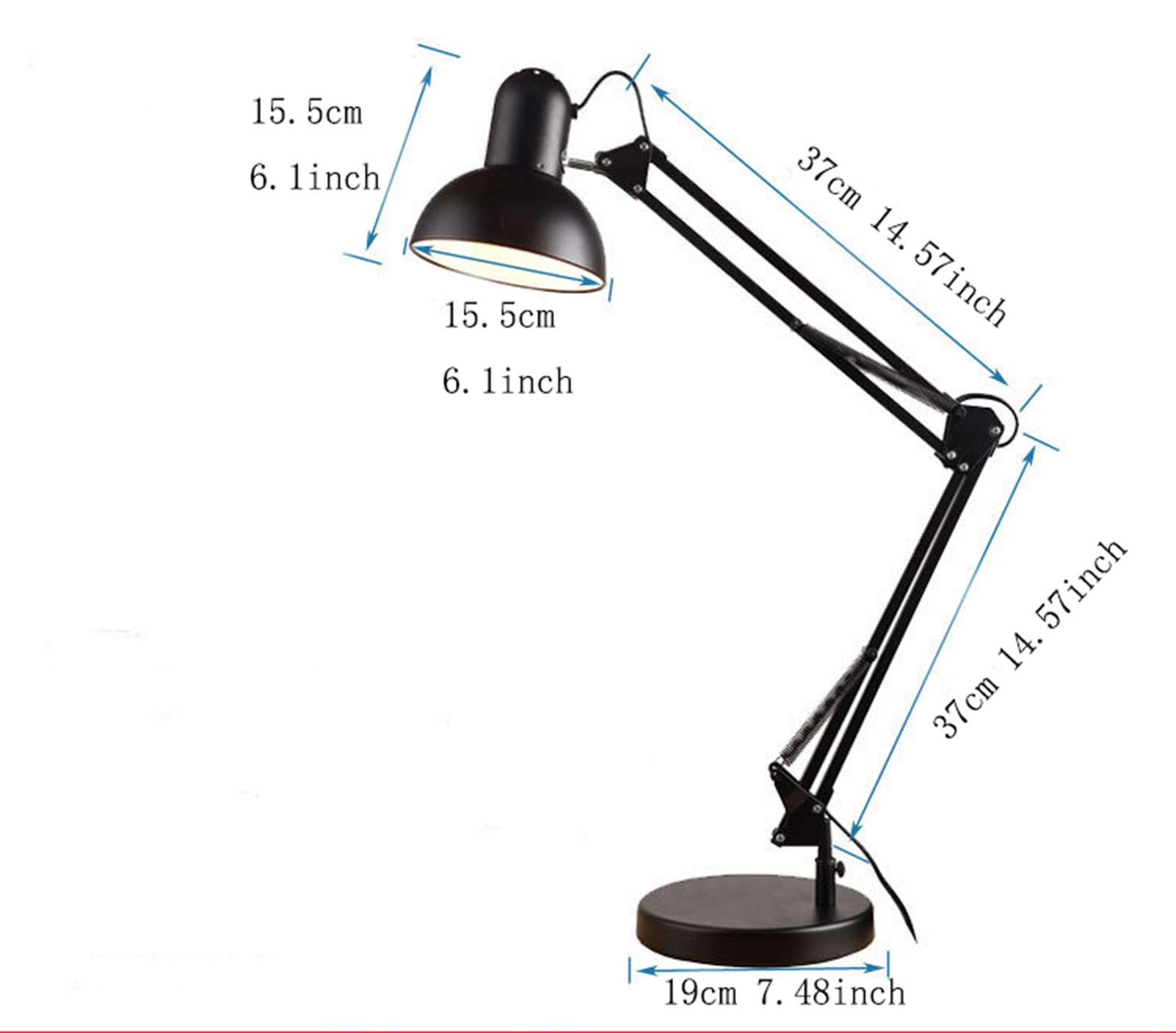Lampada da Scrivania A LED con Braccio Girevole, Regolabile Lampada da Lavoro Tavolo per Architetti da Ufficio Lettura Artigianato,Giallo