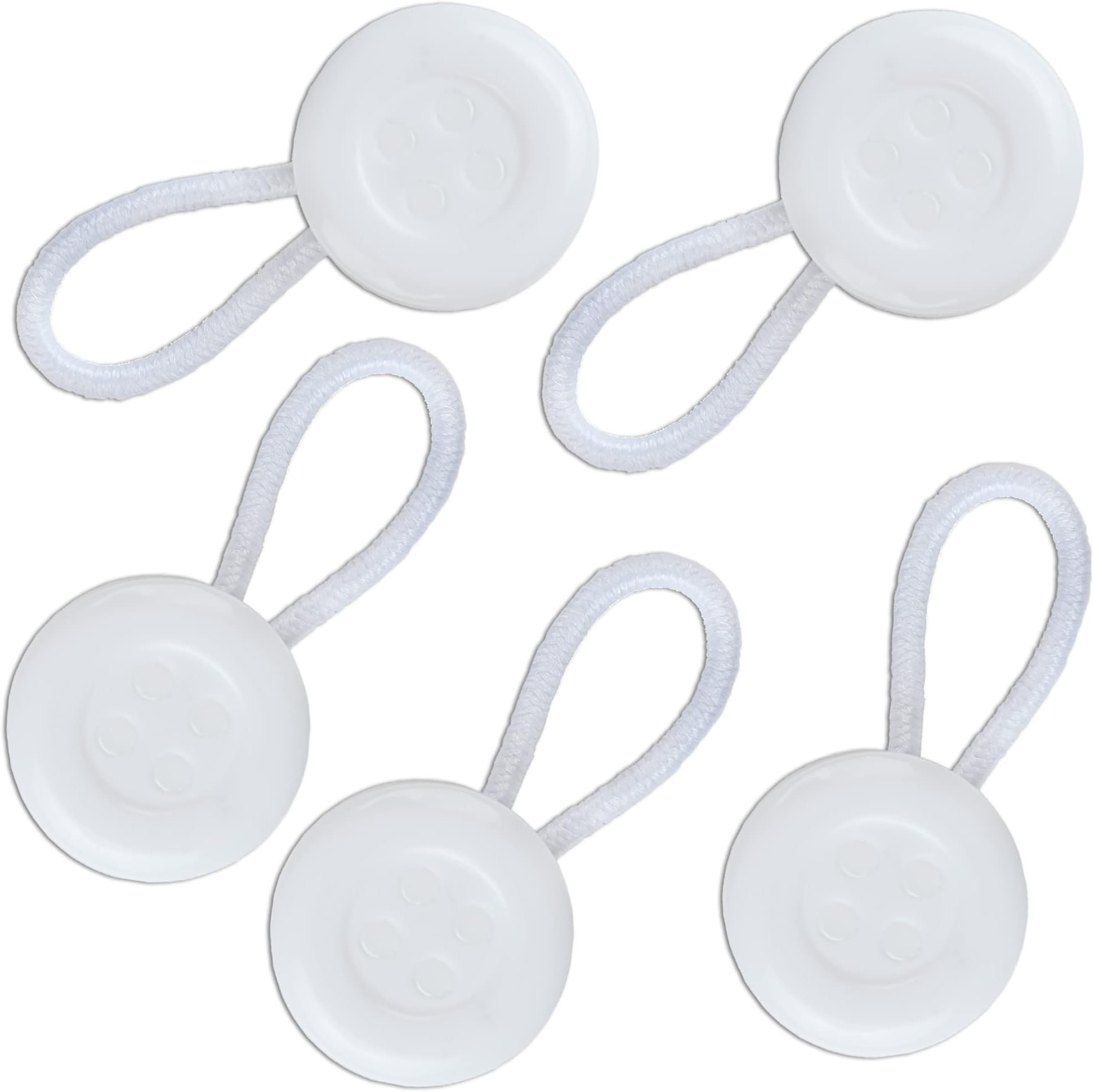 Comfy Clothiers 5-Pack Elastic Collar Extenders for Mens Shirts Dress Shirt Collar Expanders - White Buttons - Button Extender for Dress Shirts - Collar Extender - Neck Extender for Dress Shirt