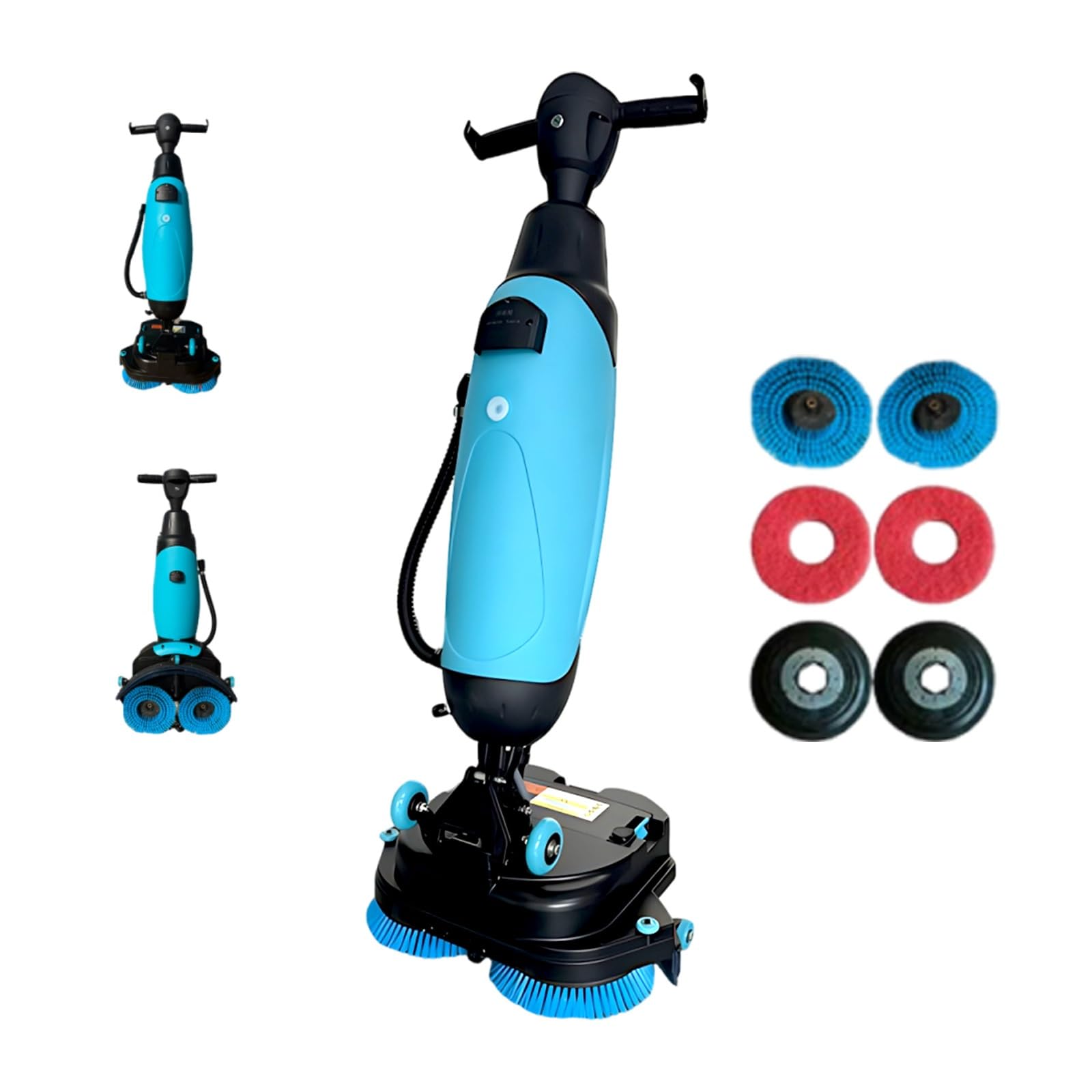 Fregadora de Suelos 50cm, Sin Cable, Batería Rápida | Fregadora profesional 50cm, 1500m²/h, batería extraíble, potente limpiador rotativo para tiendas y talleres(2 batteries)