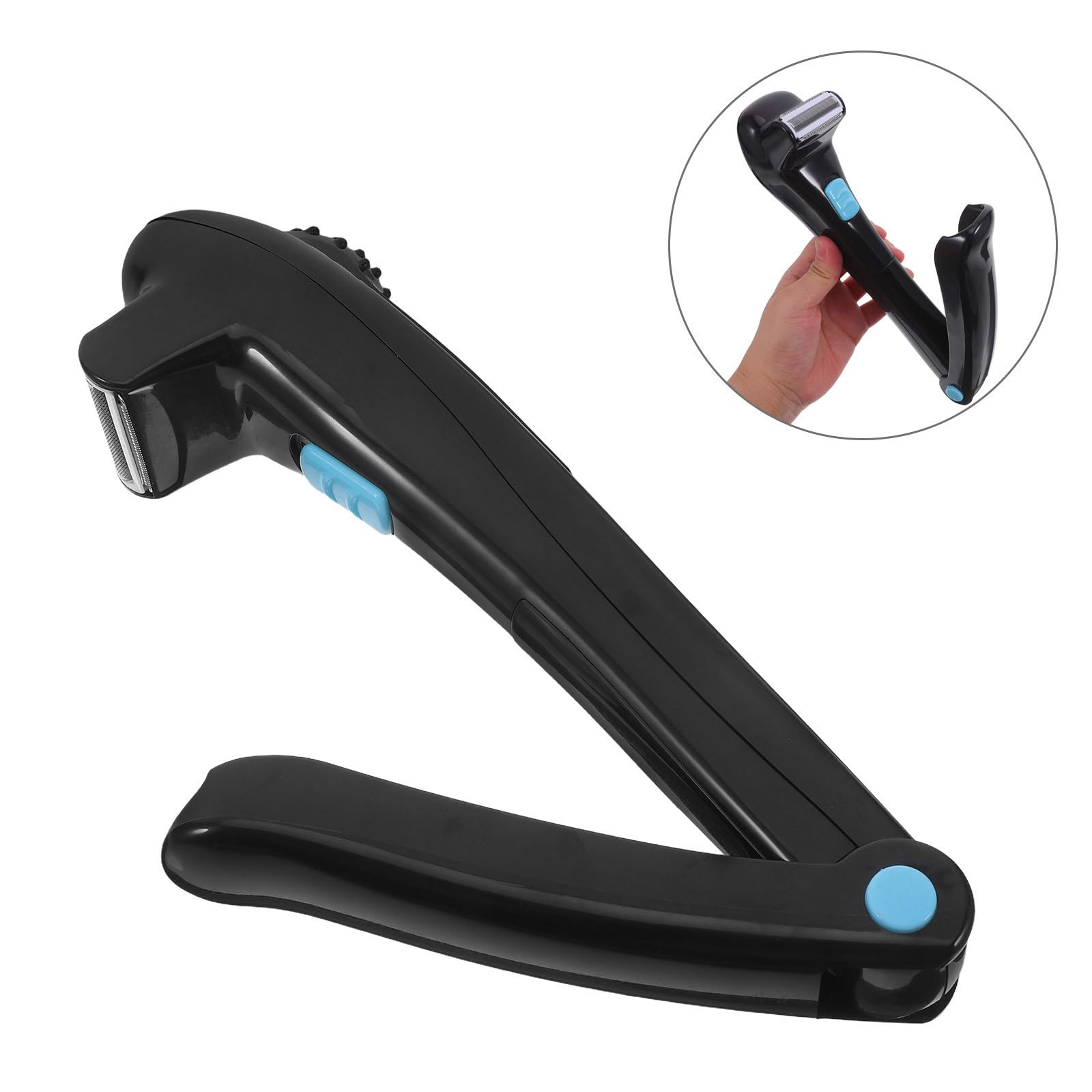Depiladora Eléctrica de Espalda para Hombres Negra Material Abs, Afeitadora Corporal Portátil y Fácil de Manejar Vello