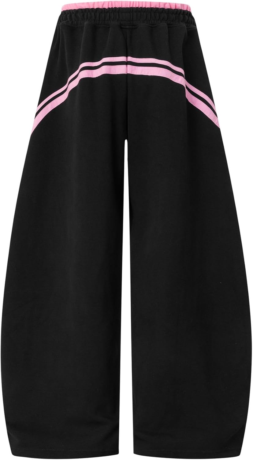 Aelfric Eden Stripes Baggy Barrel Sweatpants Elastic Double Waist Wide Leg Pants Women Men Casual Y2K Unisex Lounge Trouser