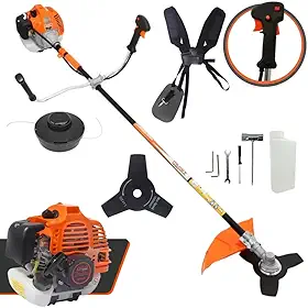 Roçadeira Lateral Vulcan Vr520h 2 Tempos 52cc 2,5hp À Gasolina Para Trabalho Pesado + Lâmina 3 Pontas e Carretel