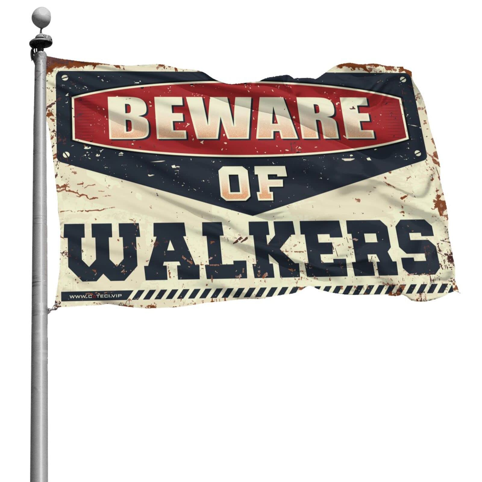 Drapeaux amusants pour chambre : fini les murs tristes grâce à Beware of Walkers