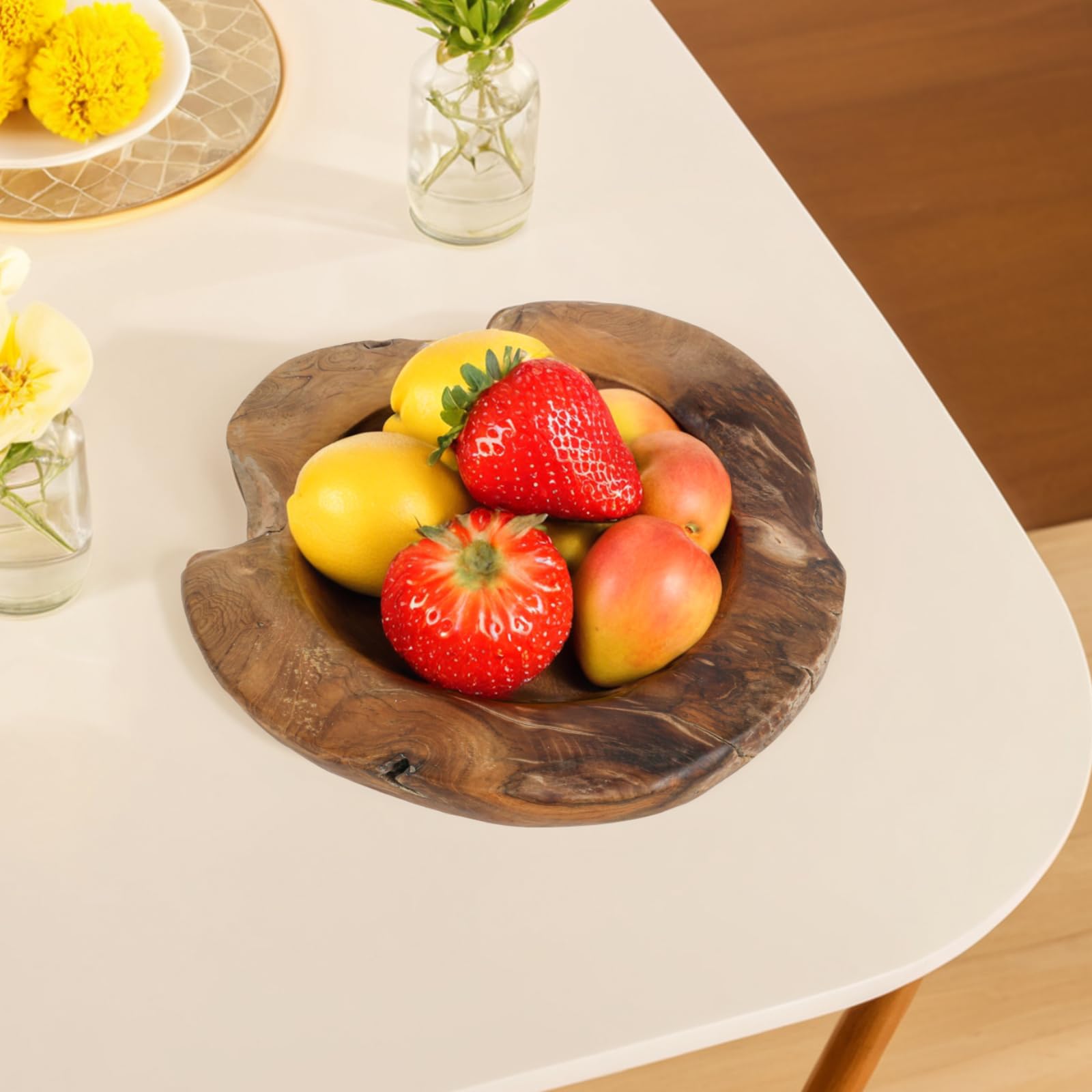 Adventskranz Modern – Kerzenhalter aus Holz für die Adventszeit 30CM - 35CM | Adventskranz mit 4 Kerzenhaltern, vielseitig als Schlüsselschale, Teelichthalter und dekorative Holzschale