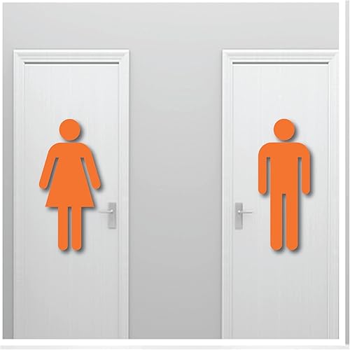 Miniatura 5 de Letrero grande de 20 pulgadas de alto para pared de hombre y mujer, adhesivo fuerte seguro para pared, diseño artístico mural para baño, baño, baño,