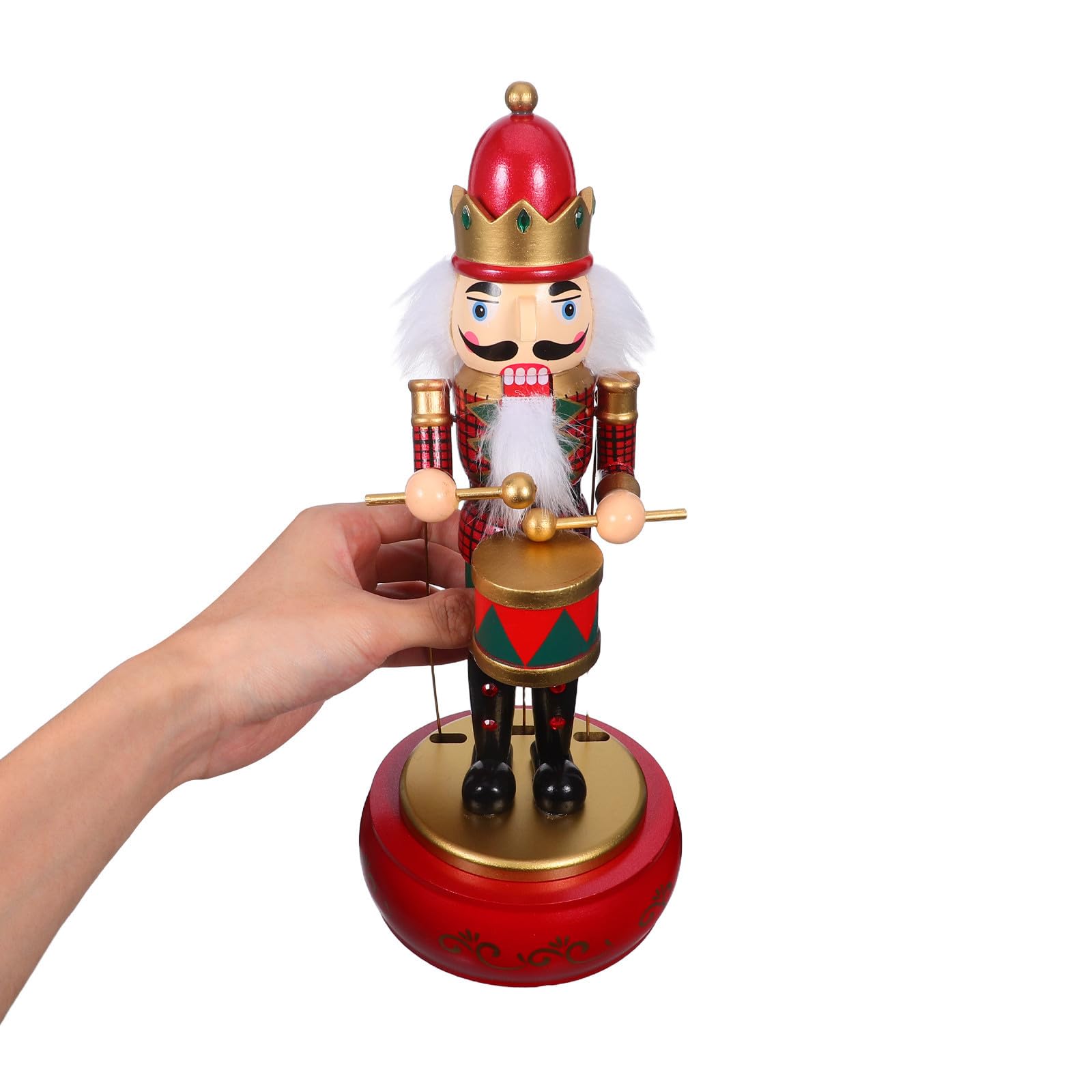 Toddmomy Madera Caja de Música con Base Redonda Roja Cascanueces