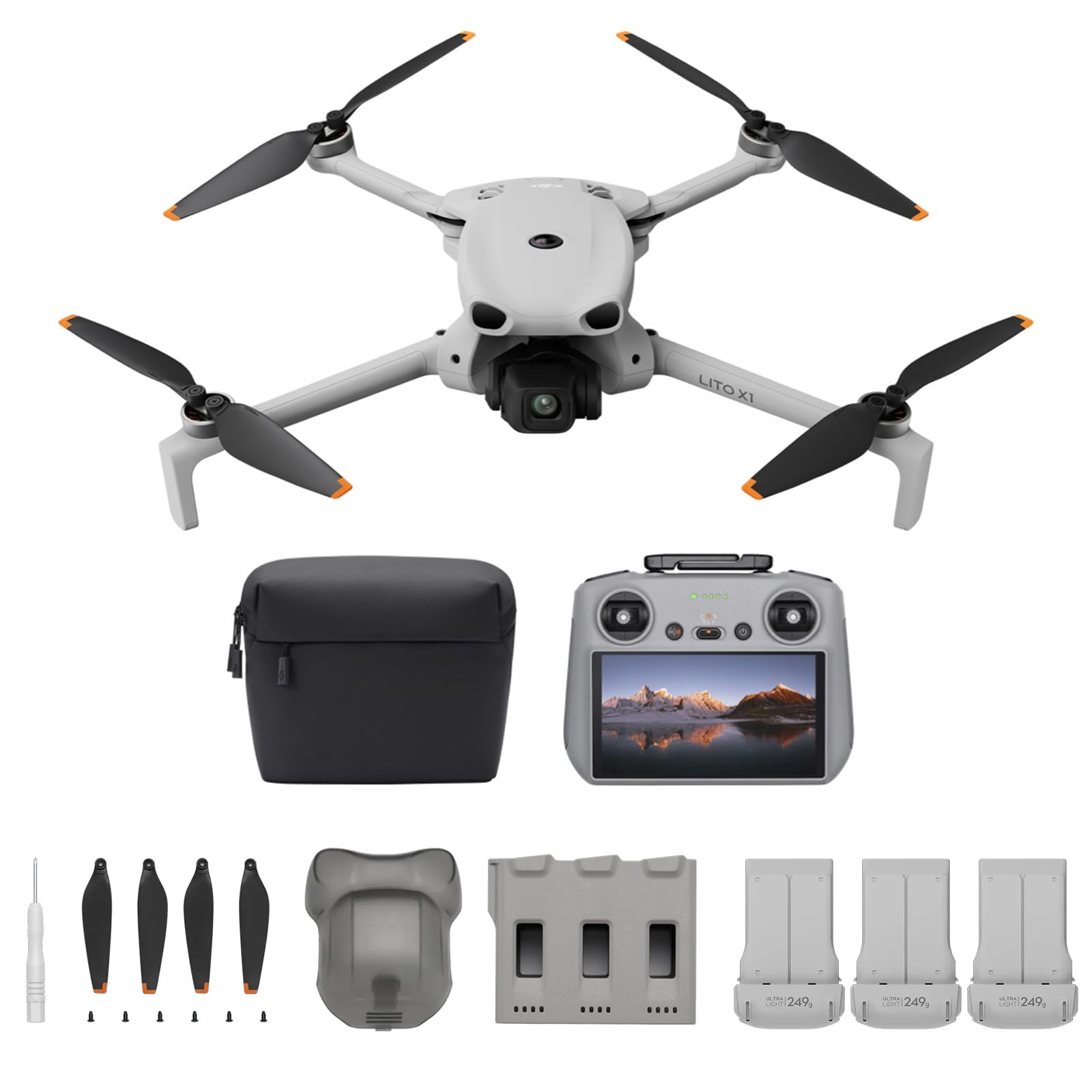Pack DJI Lito X1 Vuela Más con DJI RC 2, dron con cámara 4K fácil de usar para principiantes, detección de obstáculos, ActiveTrack, ligero para adultos, 3 baterÃas, C0, sensor de 1/1.3 pulgadas