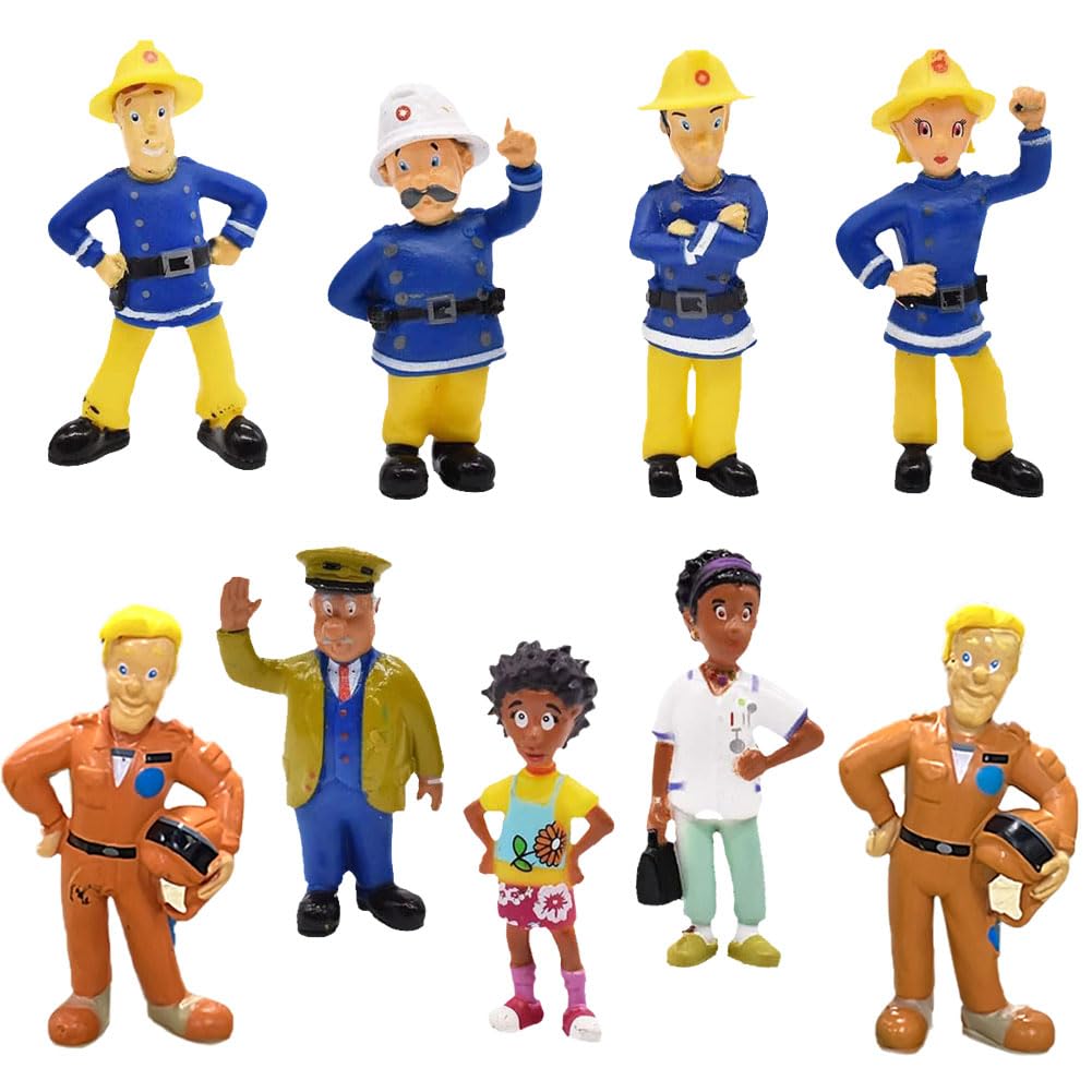 12PCS Fireman Cupcake Toppers,Fireman Cake Toppers,Fireman Birthday Cake Toppers Birthday Cake Decoration Fireman Themed Party Decorations,Fireman Figures Set Party Supplies for Birthday Present