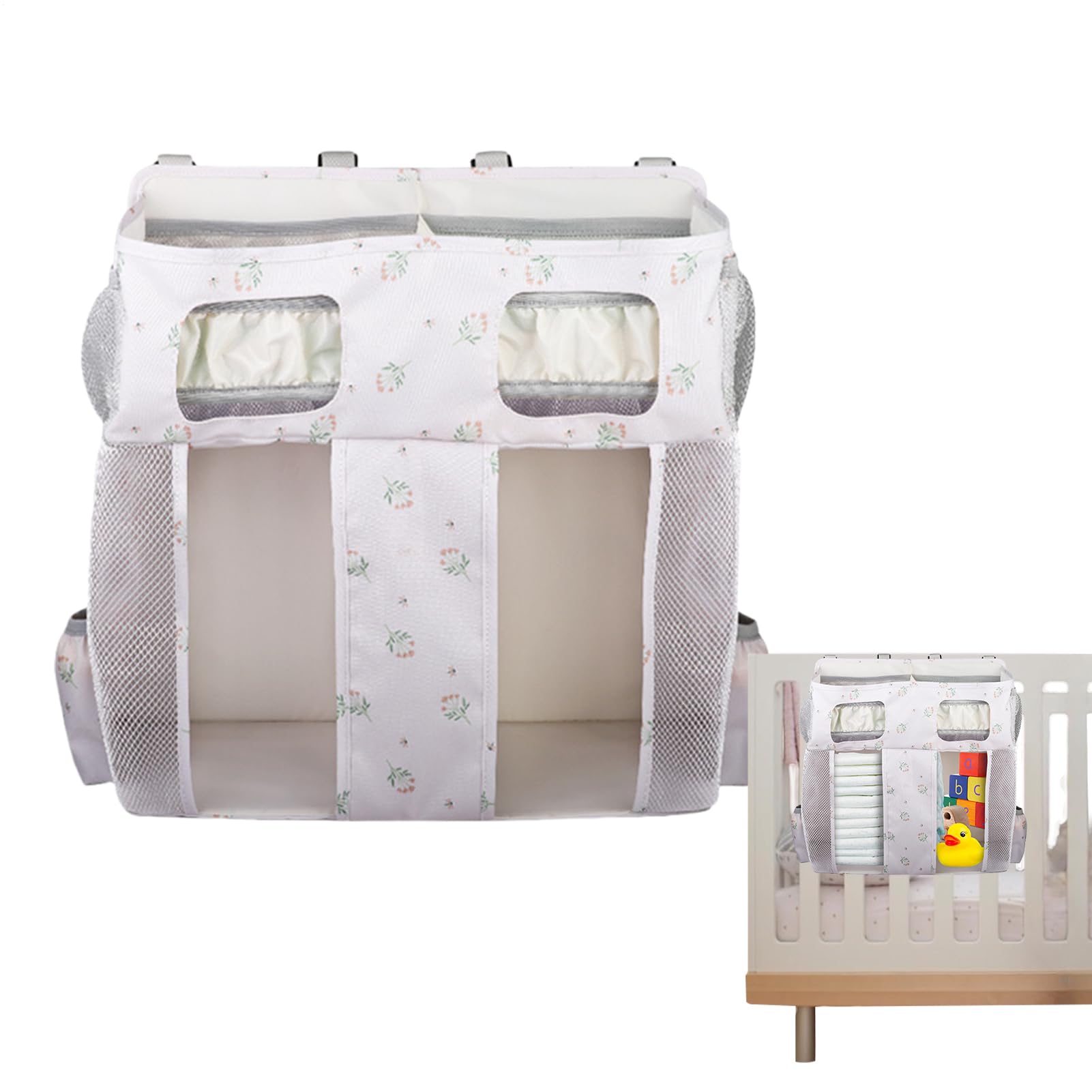 Genérico Organizador Pañales Cuna Oxford Gran Capacidad Multicompartimento | Organizador bolsillos de cuna infantil bolsas guardería Juguetes, Biberón, Babero, Paredes, Cama Infantil, Habitación, Niños
