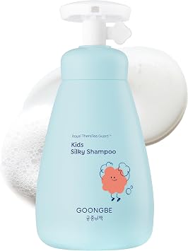 GOONGBE Kids' Silky Shampoo - Korean Kids Hair Softening Shampoo - Shiny and Glossy Care for Weak, Frizzy and Tangle Prone Hair - Low pH & Silicone-Free Formula - Allergen Free Scent, 300ml
