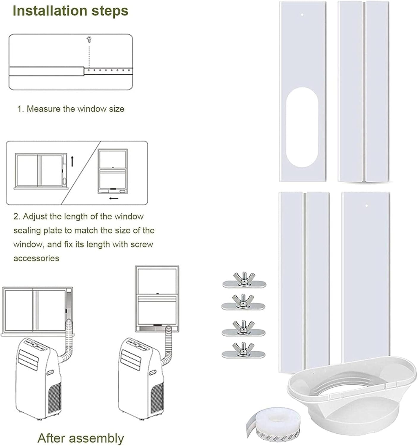 Kit Di Scorrimento Per Finestre Aria Condizionata Portatile - Tubo Di Scarico Regolabile, Per Finestre Scorrevoli - Foto 8